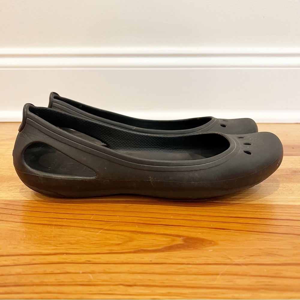 Crocs Kadee Ballet Flats Shoes Womens 8 Black Croclite Comfort Slip On Casual
